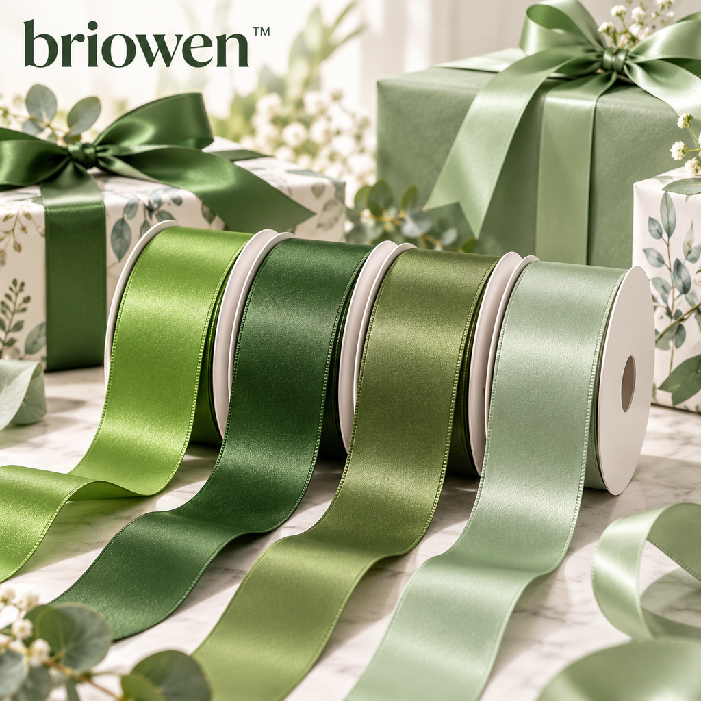 𝐛𝐫𝐢𝐨𝐰𝐞𝐧™ Forest Satin Ribbon Gift Wrapping Spool Set