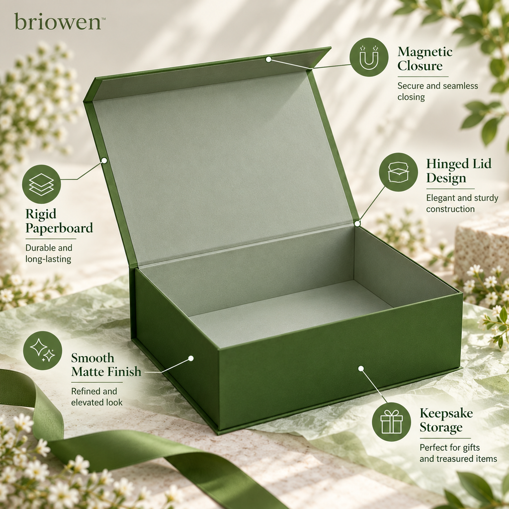 𝐛𝐫𝐢𝐨𝐰𝐞𝐧™ Deep Leaf Magnetic Closure Keepsake Gift Box