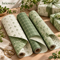 𝐛𝐫𝐢𝐨𝐰𝐞𝐧™ Meadow Grid Reversible Gift Wrapping Paper Roll Set