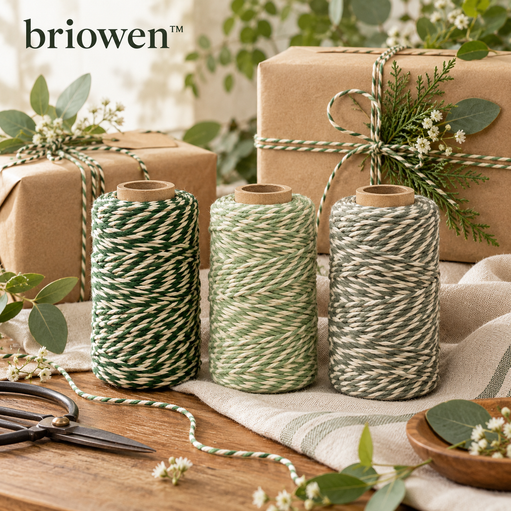 𝐛𝐫𝐢𝐨𝐰𝐞𝐧™ Woodland Cotton Twine and Decorative Gift Wrapping Cord Set