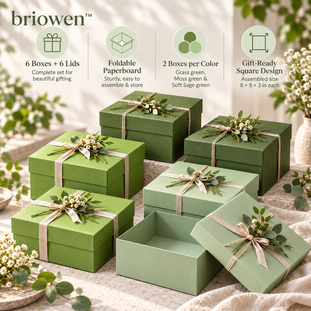 𝐛𝐫𝐢𝐨𝐰𝐞𝐧™ Meadow Fold Gift Boxes with Matching Lids Set