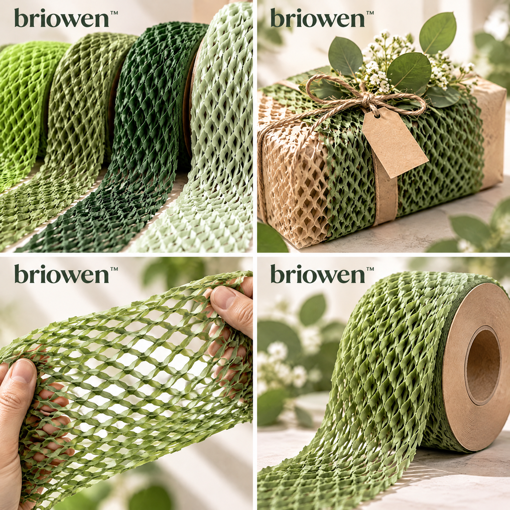 𝐛𝐫𝐢𝐨𝐰𝐞𝐧™ Natural Honeycomb Kraft Paper Gift Wrapping Cushion Roll