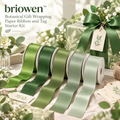 𝐛𝐫𝐢𝐨𝐰𝐞𝐧™ Botanical Gift Wrapping Paper Ribbon and Tag Starter Kit