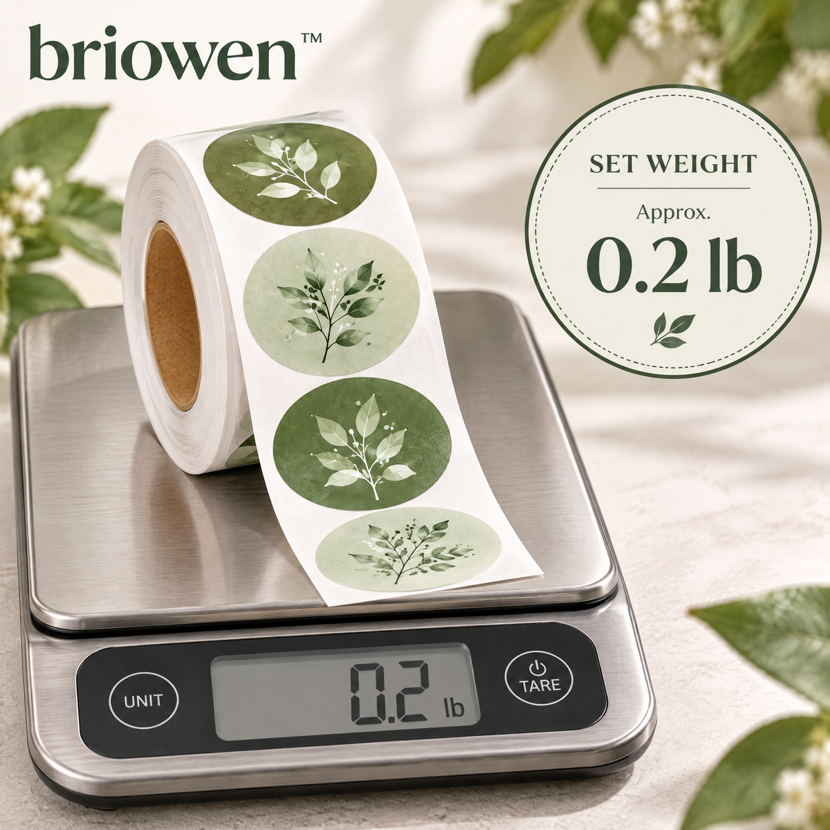 𝐛𝐫𝐢𝐨𝐰𝐞𝐧™ Botanical Leaf Decorative Gift Wrapping Sticker Seals
