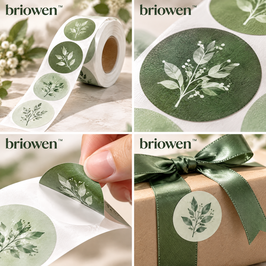 𝐛𝐫𝐢𝐨𝐰𝐞𝐧™ Botanical Leaf Decorative Gift Wrapping Sticker Seals