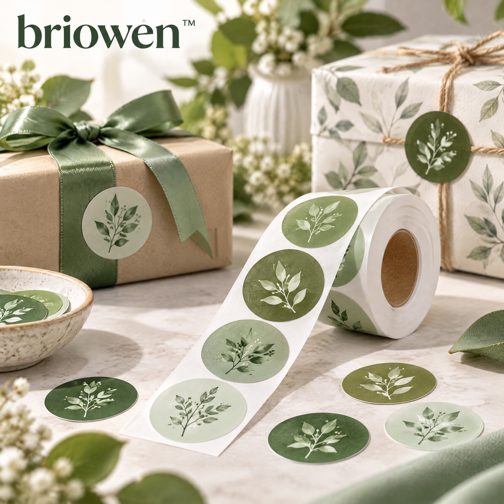 𝐛𝐫𝐢𝐨𝐰𝐞𝐧™ Botanical Leaf Decorative Gift Wrapping Sticker Seals